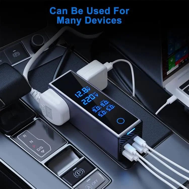 300W Car Power Inverter – Dual PD 36W Type - C & QC3.0 Fast Charging with AC Outlet - GulfGadgets