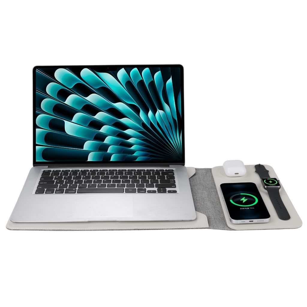 4 in 1 Wireless Charging Laptop Sleeve with Built - in Fast Charger - GulfGadgets