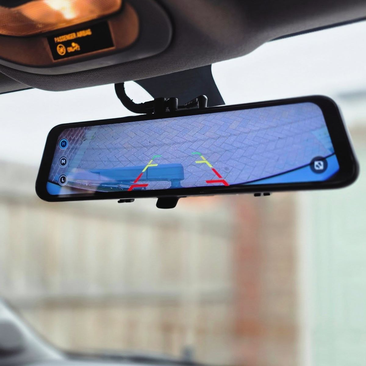Hoco DV4 Rearview Mirror Driving Recorder – Full HD Dual Camera Dash Cam - GulfGadgets