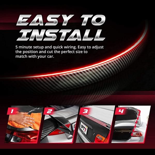 LED Spoiler Rear Lip Kit – Universal Car Aerodynamic & Sporty Upgrade - GulfGadgets