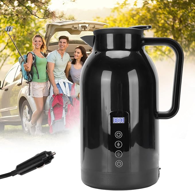 Vehicle Electric Kettle 12V/24V – Portable Car Water Boiler with Digital Display - GulfGadgets